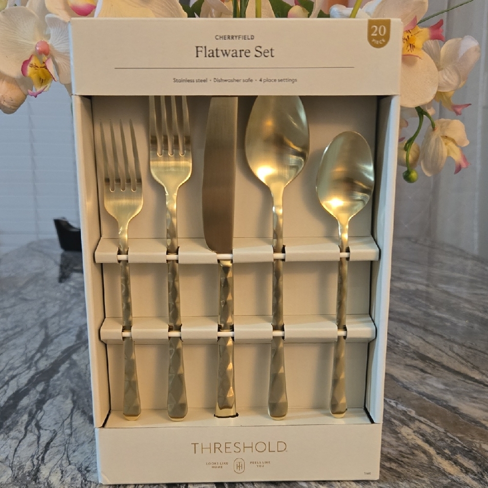 Threshold Stainless Steel Gold Flatware Set